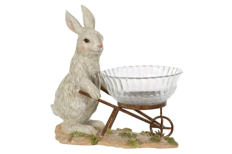 Hare Med Glasskål 30 cm