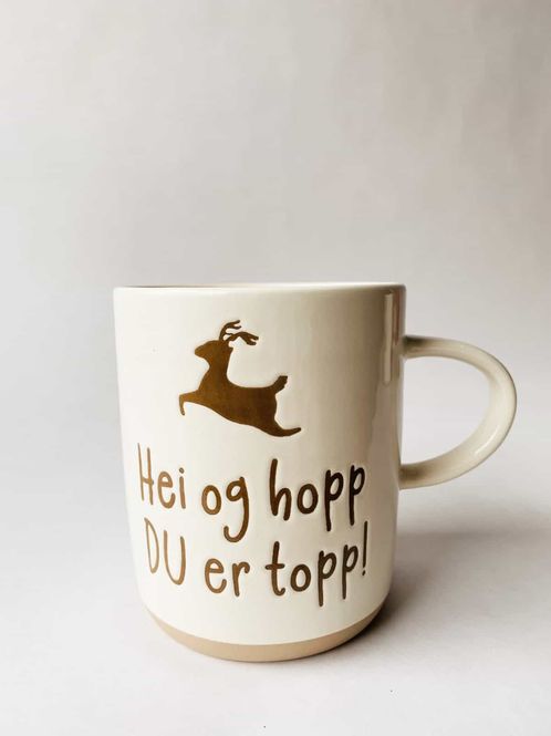Hovedbilde Krus H 9,5 Cm “Hei Og Hopp”