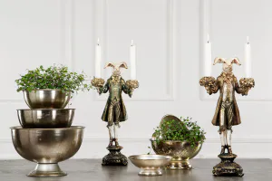 Hovedbilde Lysestake Kanin Gull. 