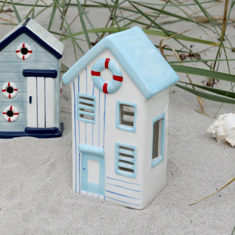 Strandhus til dekorasjon H20 himmel blå og hvit