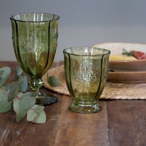 Hovedbilde Saint-Émilion  Vannglass m. mønster. Oliven